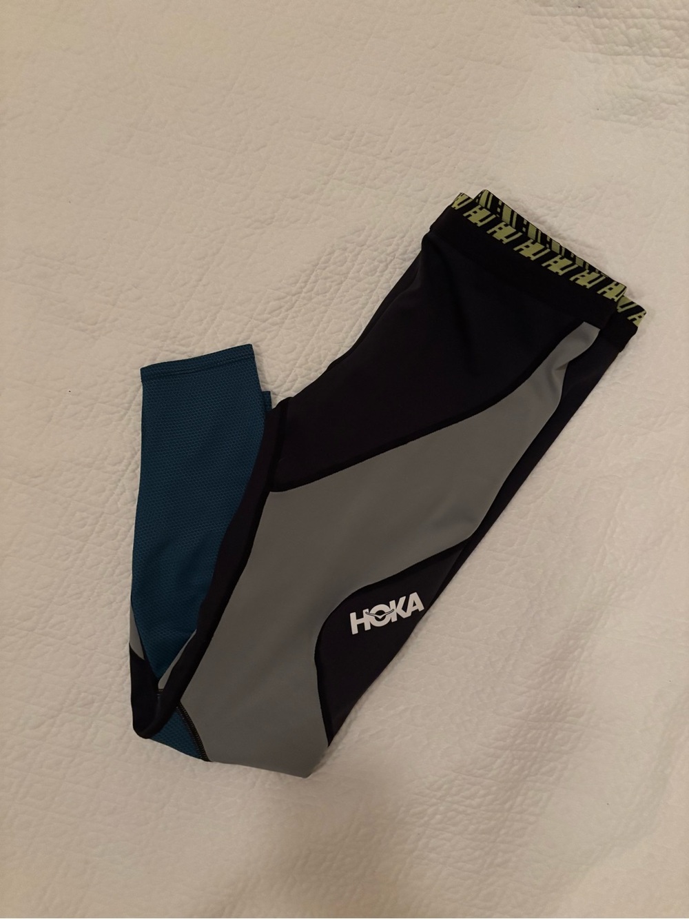 Hoka Black, Gray & Teal Performance Leggings
